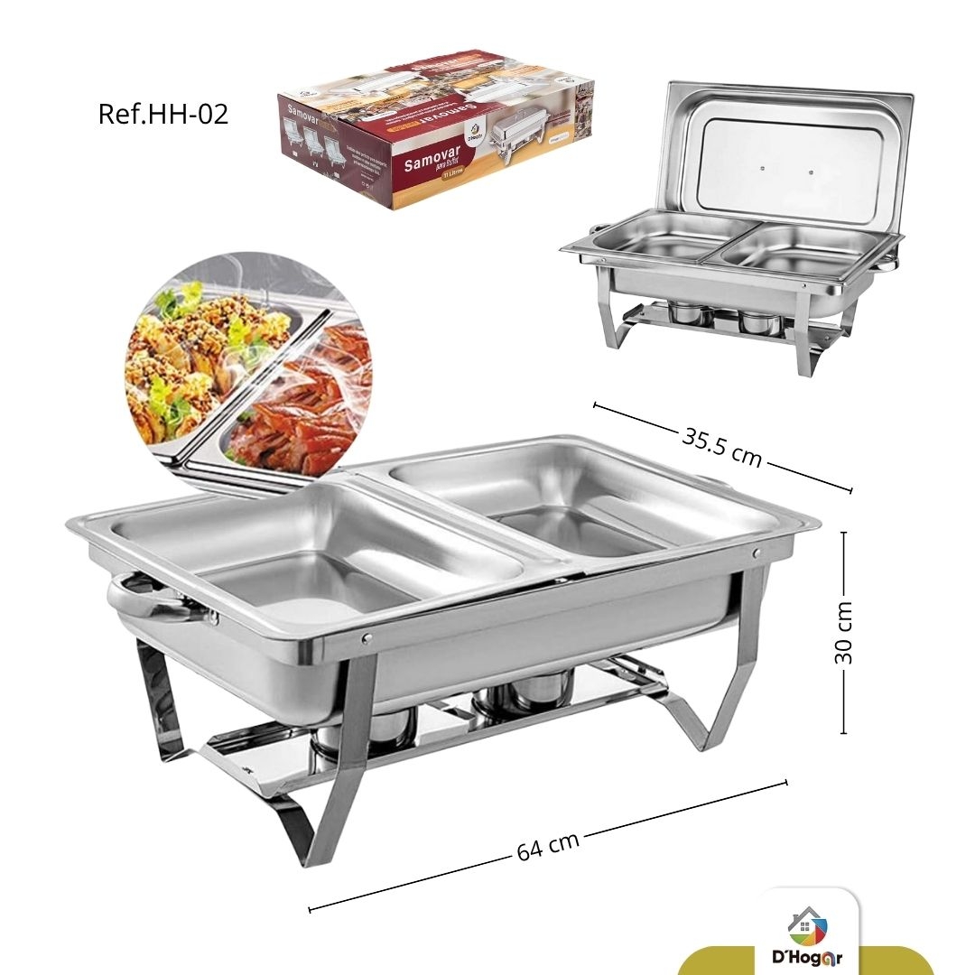 SAMOVAR 2 COMPARTIMIENTOS, ACERO  410 REF HH-02