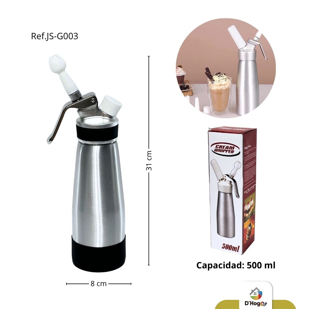 CHANTILLERA DISPENSADOR DE CREMA BATIDA 500ML, T/P REF JS-G003