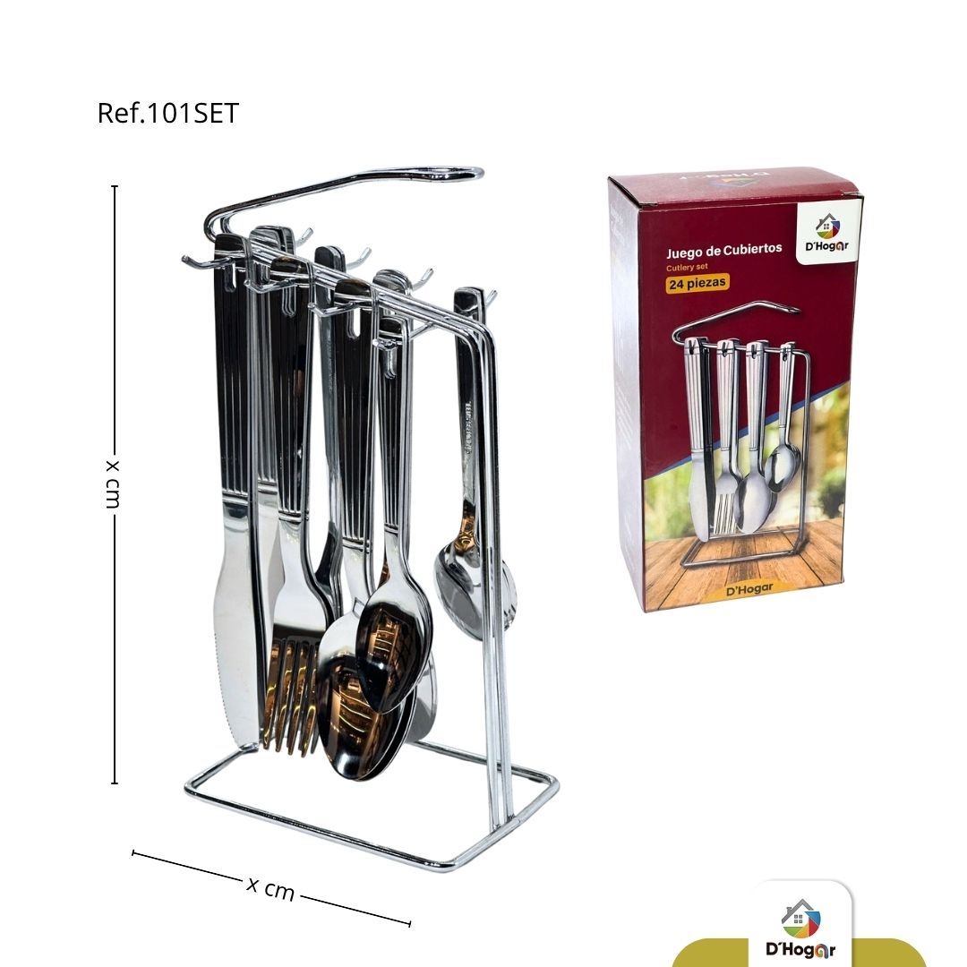 CUBIERTO JGO C/BASE , COLGAR 6 PUESTOS  REF 101SET