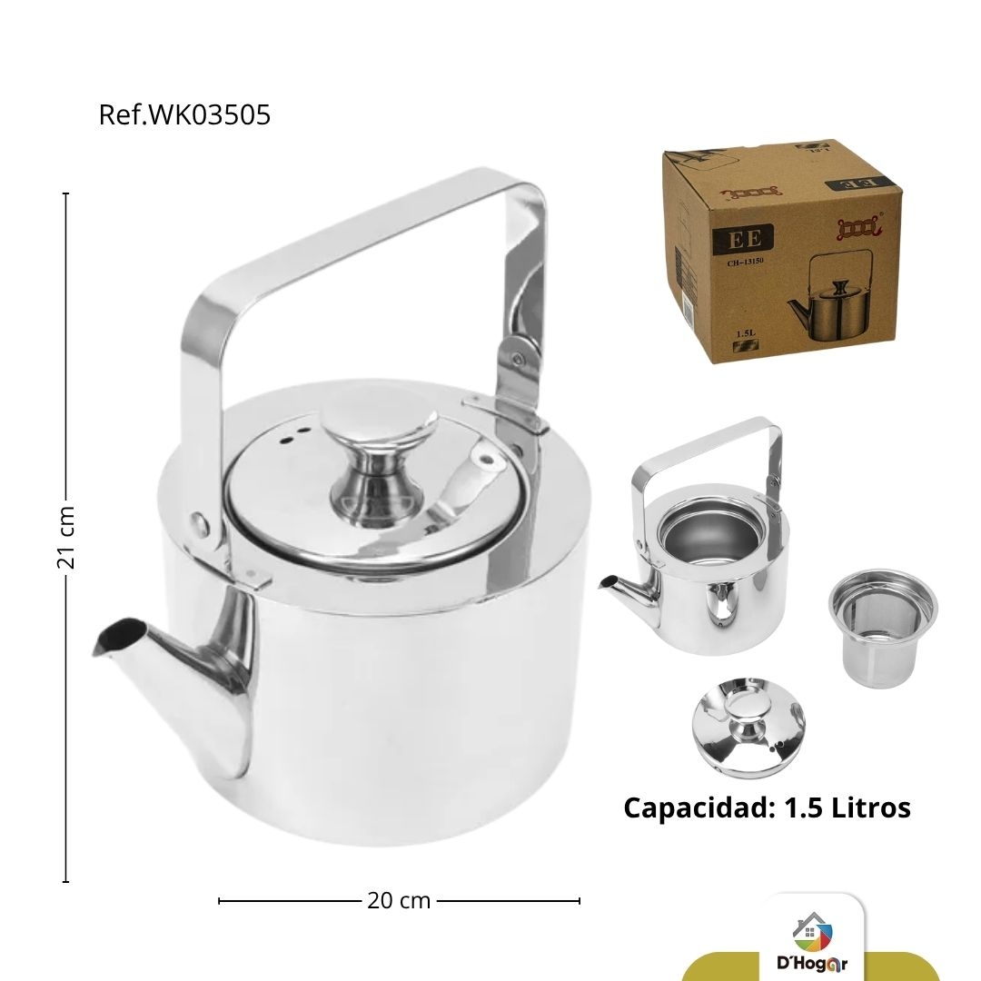 TETERA CON REJILLA , 1,5L ACERO 201 REF WK03505