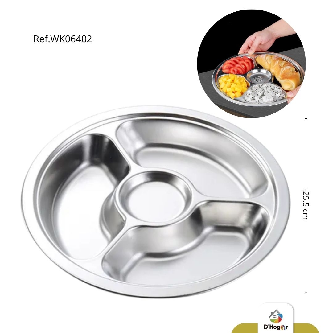 PLATO  REDONDO 4 DIVISIONES ACERO 201 REF WK06402