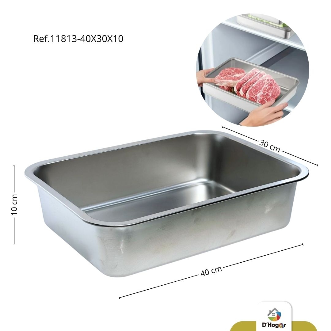 BANDEJA REFRIGERADORA  ACERO 201,   GROSOR 0,7  REF 11813-40X30X10