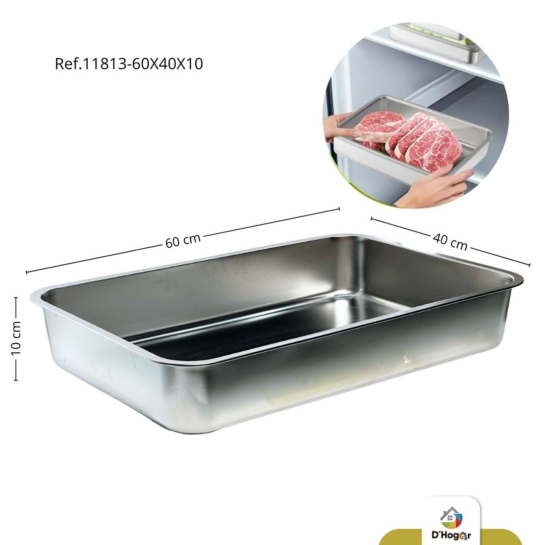 BANDEJA REFRIGERADORA   ACERO 201  GROSOR  0,7  REF 11813-60X40X10