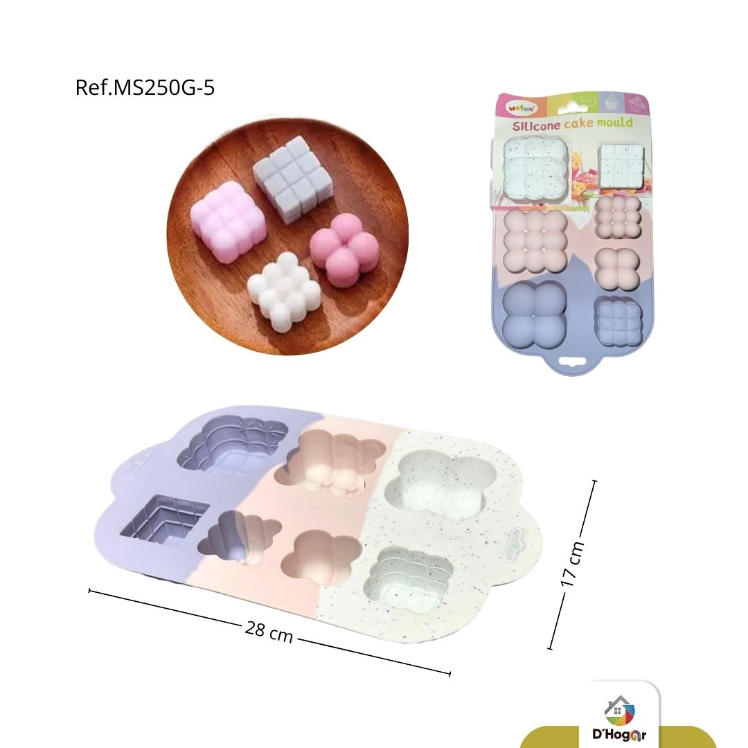 MOLDE SILICONA PARA REPOSTERIA , DISEÑOS CUD, RESISTE HASTA  250°  REF MS250G-5