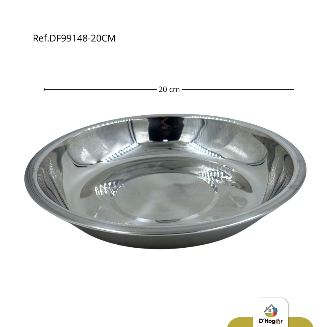 PLATO SEMIHONDO METALICO ACERO 201 DF99148-20CM 