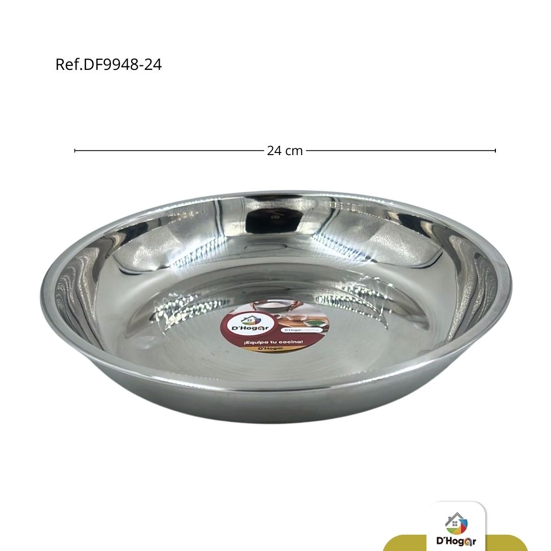 PLATO SEMIHONDO METALICO ACERO 201 DF9948-24CM 