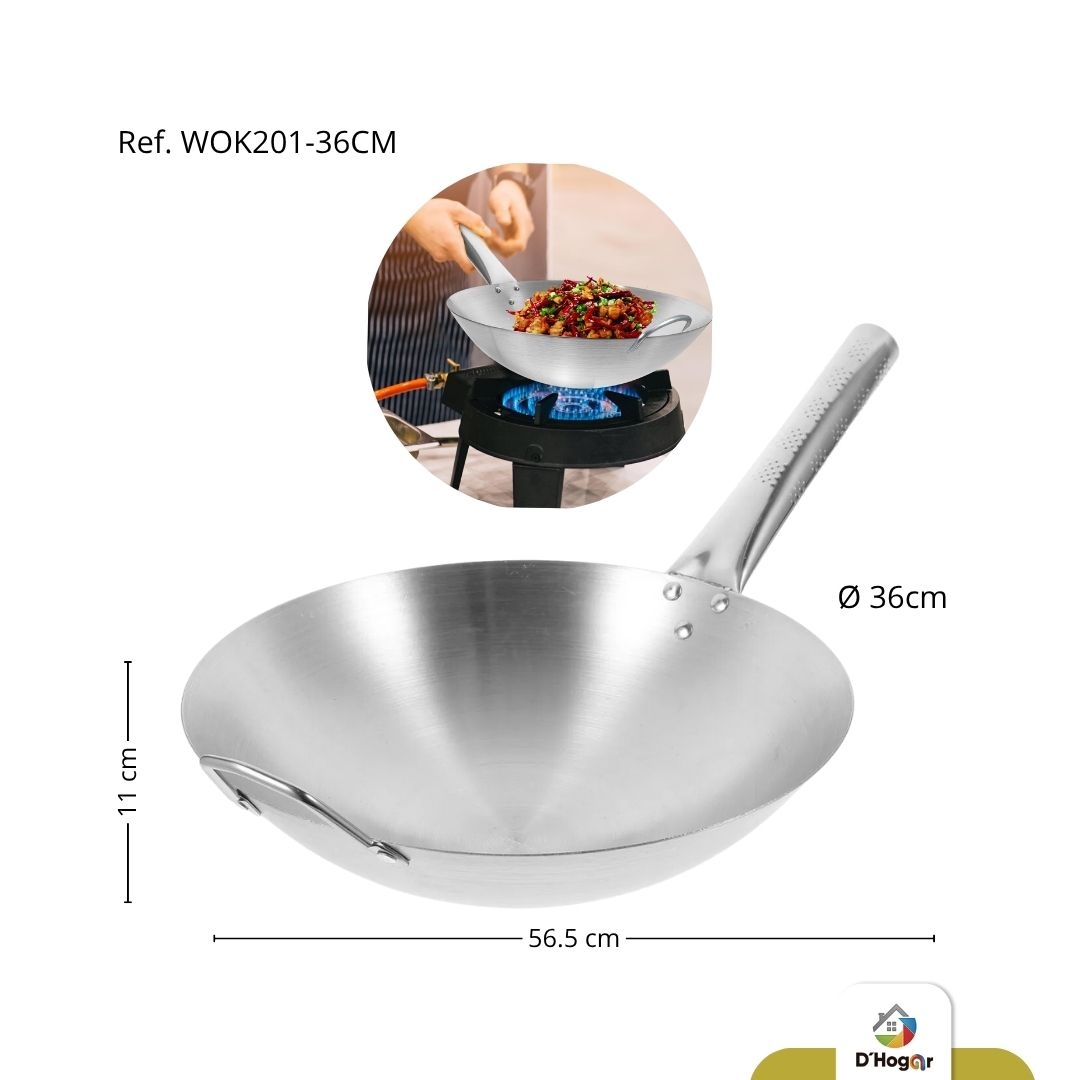 SARTEN WOOK 32 CN ACERO 201 REF WOK201-36CM