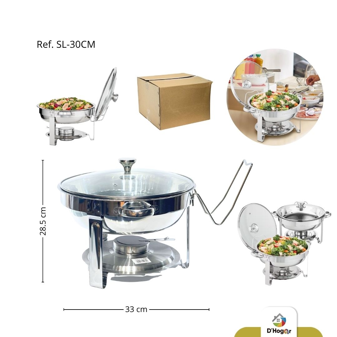 SAMOVAR REDONDO C/T CON SOPORTE ACERO 201 REF SL-30CM