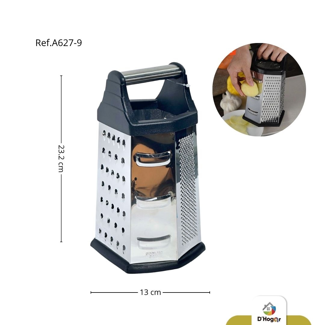 RALLADOR DE ALMENTOS EXAGONAL 9 ACERO 430 REF A627-9