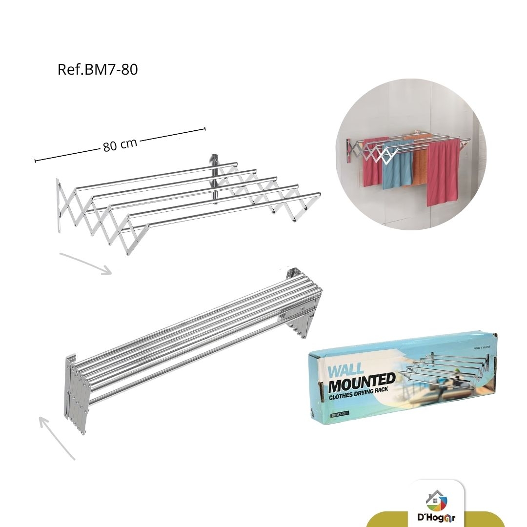 TENDEDERO ROPA ACERO INOXIDABLE 80 CMS REF BM7-80