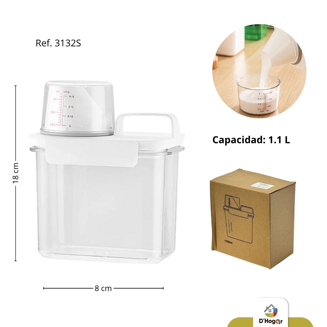 DISPENSADOR-RECIPIENTE MULTIUSOS PLASTICO  1,1 LTS REF 3132S
