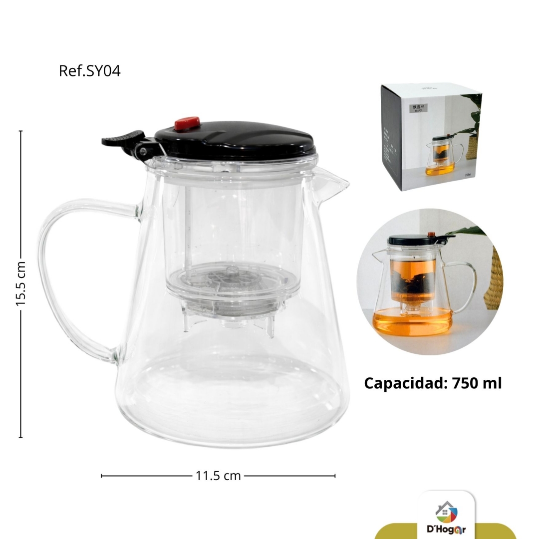 JARRA INFUSORA BORISILICATO CON TAPA PLASTICA 750ML REF SY04