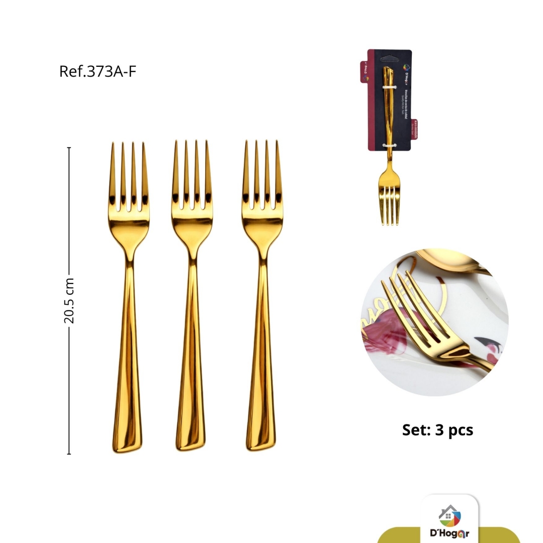 TENEDOR DORADO  X3 PIEZAS REF 373A-F