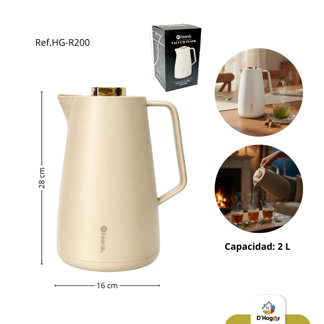 TERMO 2 LITROS CONSERVA CALOR  6 HORA , BOMBA DE VIDRIO  REF HG-R200