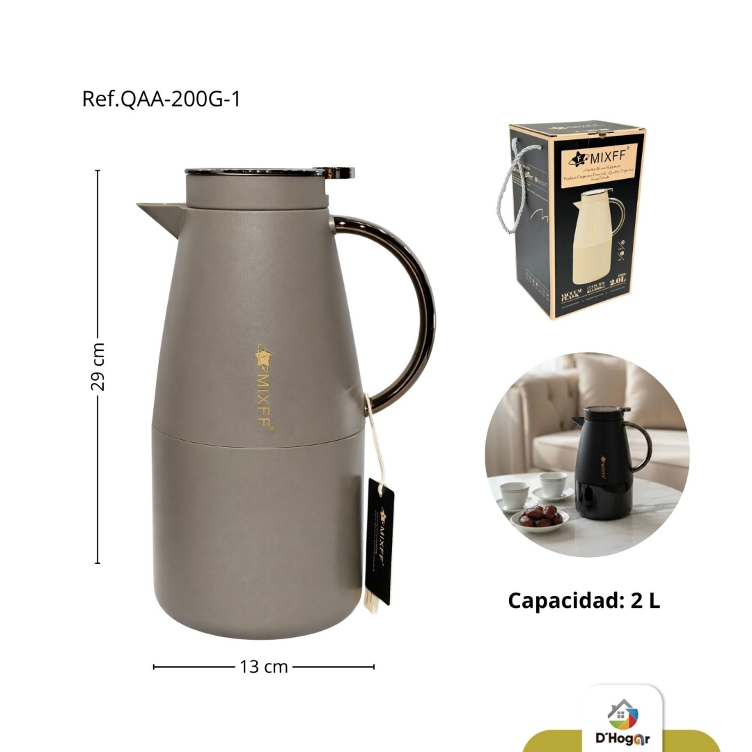 TERMO 2 LITROS CONSERVA CALOR 6 HORAS , ACERO 304 REF QAA-200G-1 
