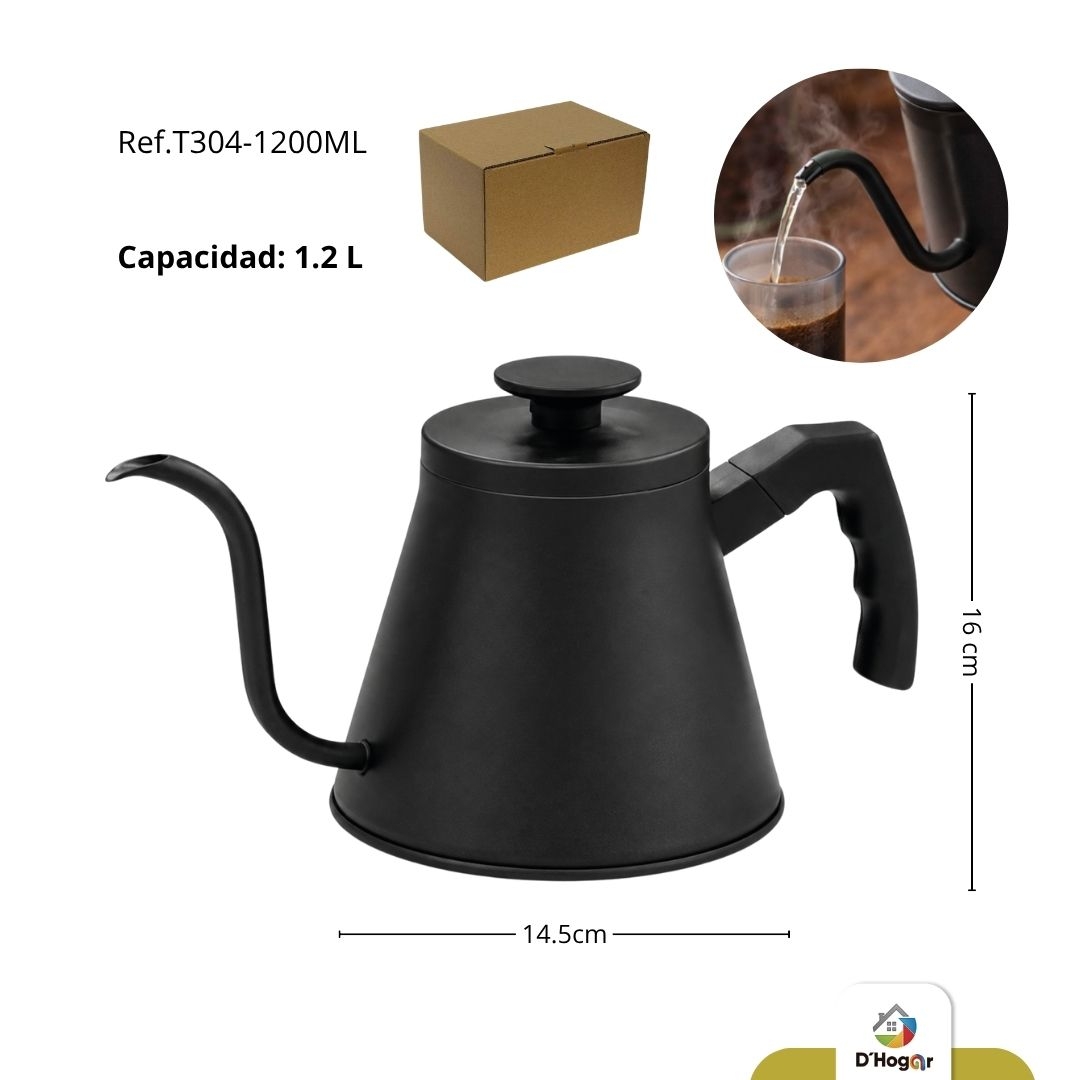 TETERA CUELLO CISNE NEGRA, 1,2 LTS ACERO 304 REF T304-1200ML