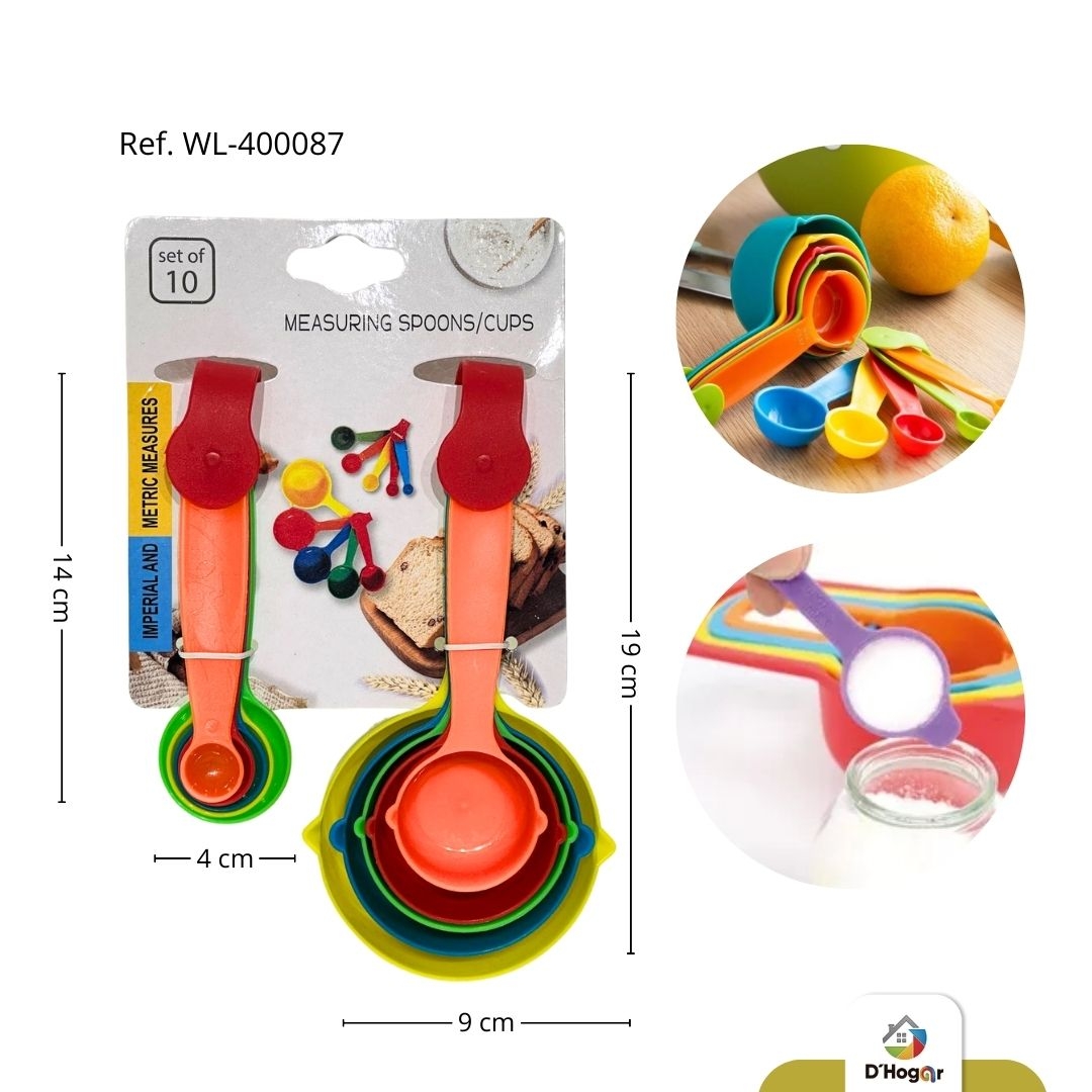 SET X10PCS CUCHARAS Y TAZAS MEDIDOS REF WL-400087 IMP