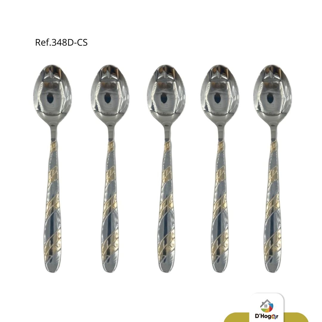 CUCHARA C/DORADO PEQ X6 REF 348D-CS