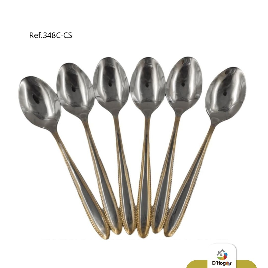 CUCHARA PEQ C/DORADO 6 PCS REF 348C-CS