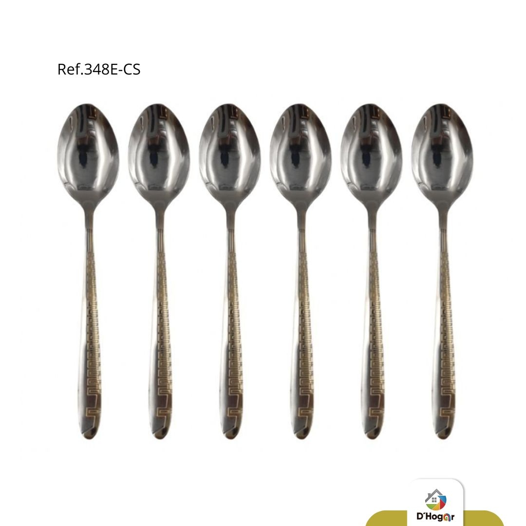 CUCHARA PQE C/DORADO 6 PCS REF 348E-CS