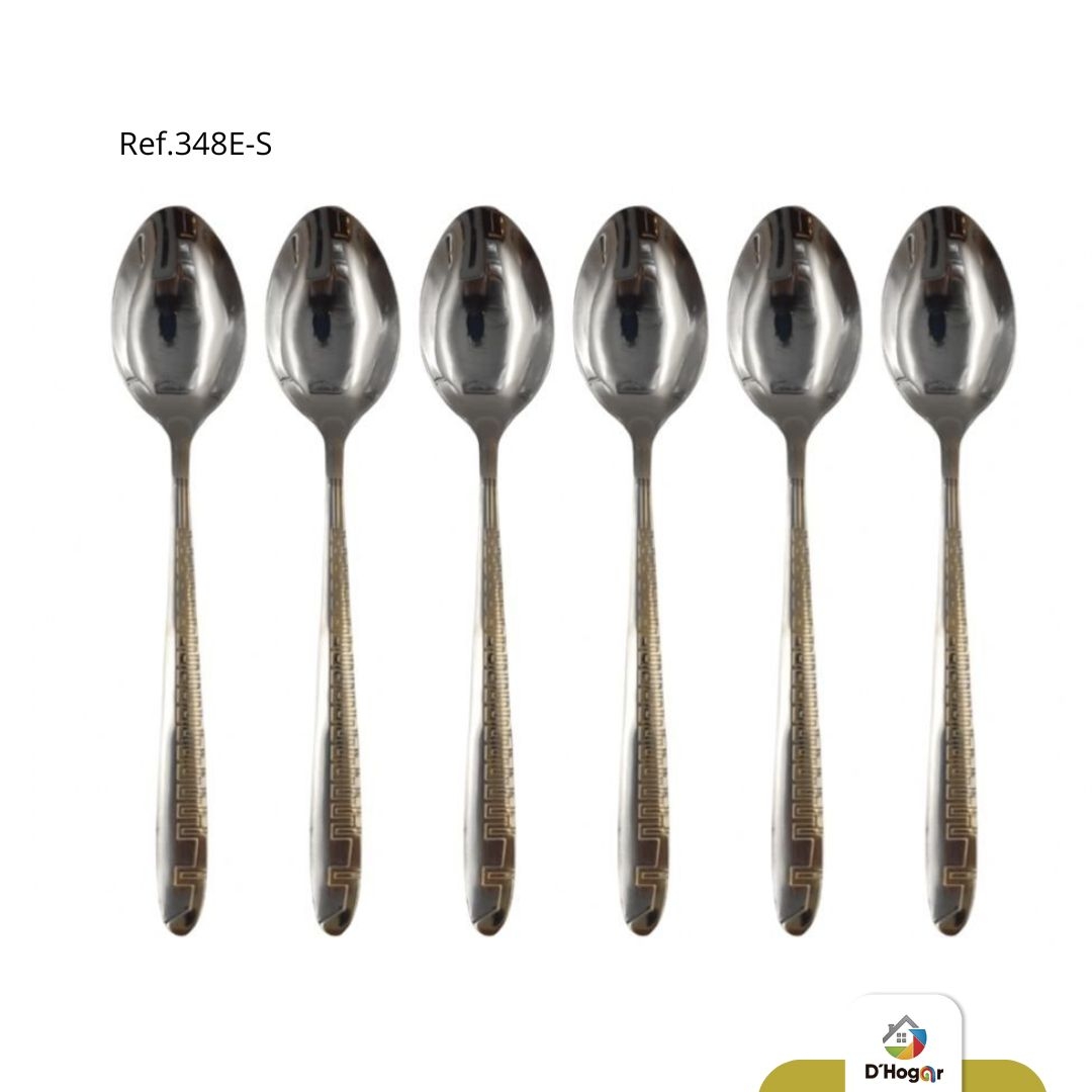 CUCHARA SOPA C/DORADO 6 PCS REF 348E-S