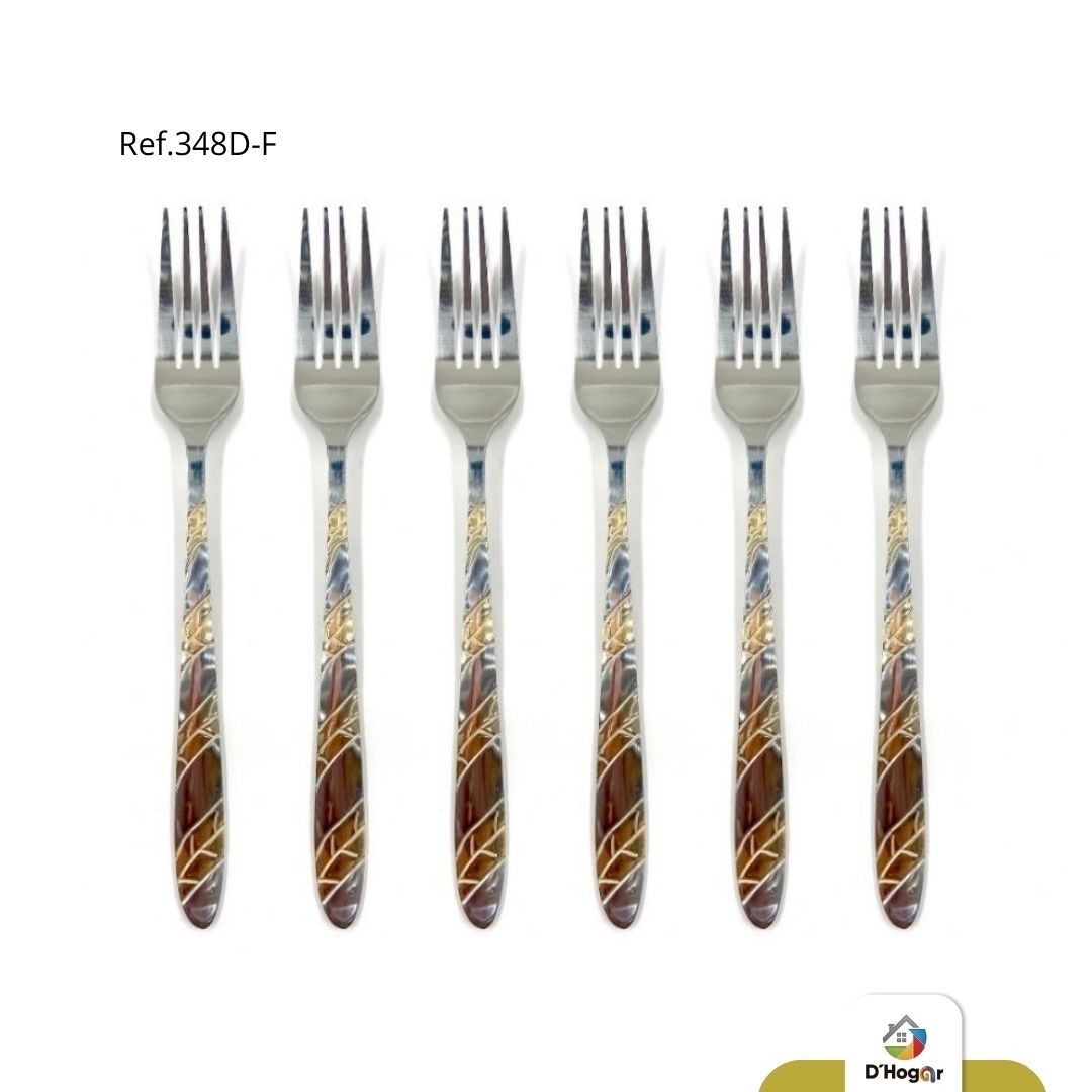 TENEDOR C/DORADO X6 REF 348D-F