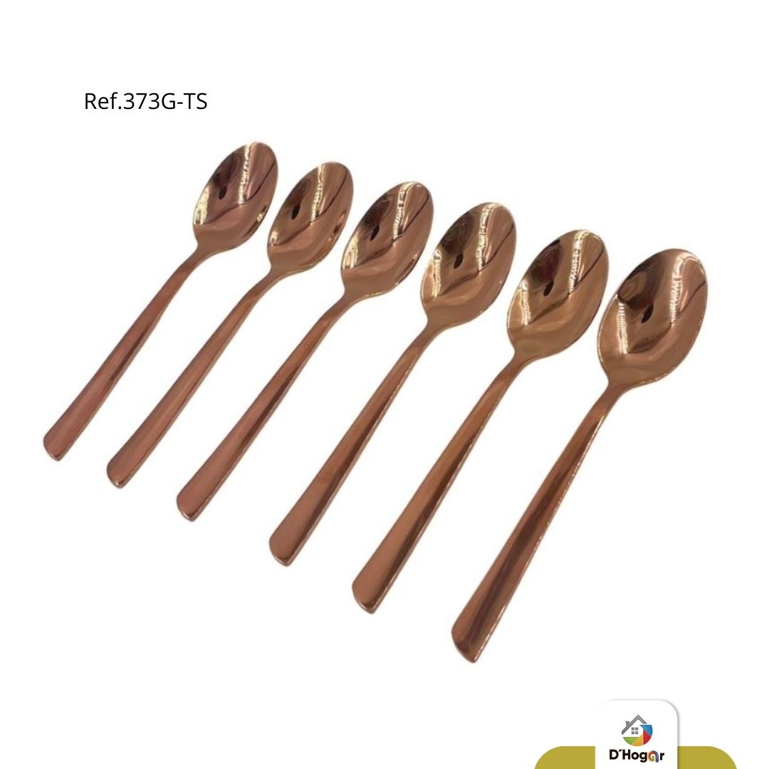 CUCHARA PEQ ORO ROSA X6 REF 373G-TS