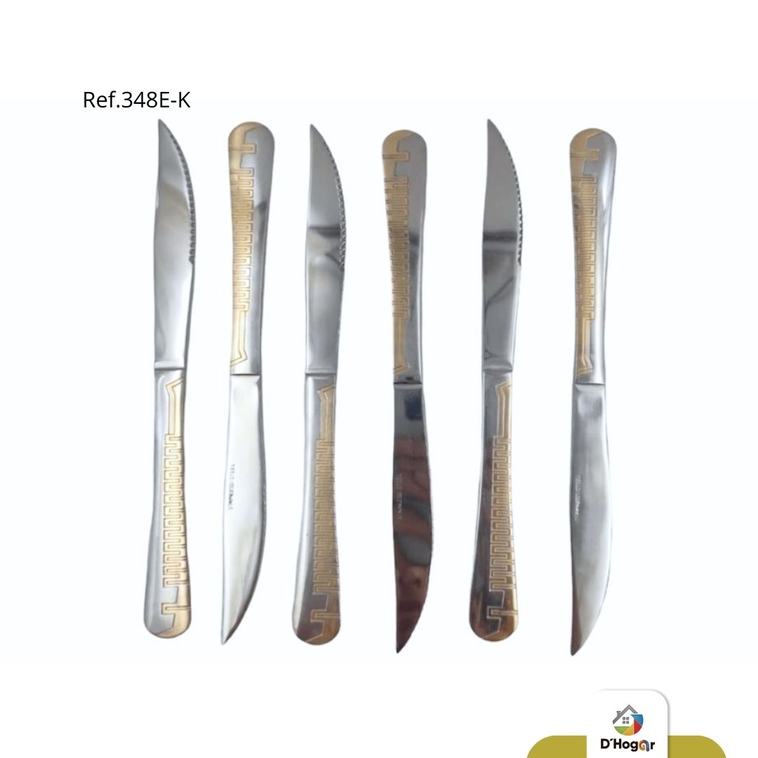CUCHILLO C/DORADO 6 PCS REF 348E-K