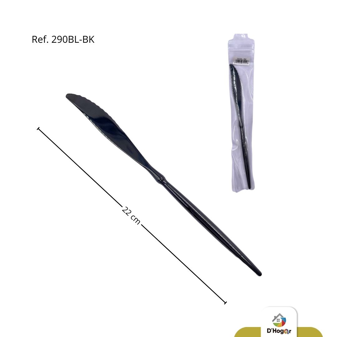 CUCHILLO NEGRO MANGO REDONDO REF 290BL-BK