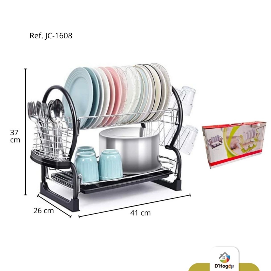 ESCURRIDOR DE LOZA 2  NIV  REF JC-1608 IMP HIERRO PLASTICO 