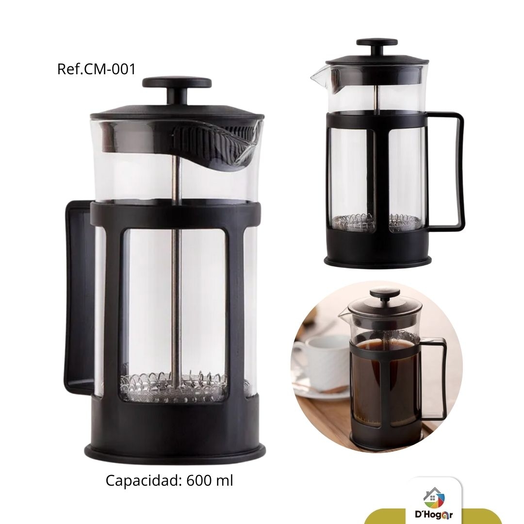 PRENSA  FRENCESA 600 ML VIDRIO ACERO INOX 201  REF CM-001 IMP