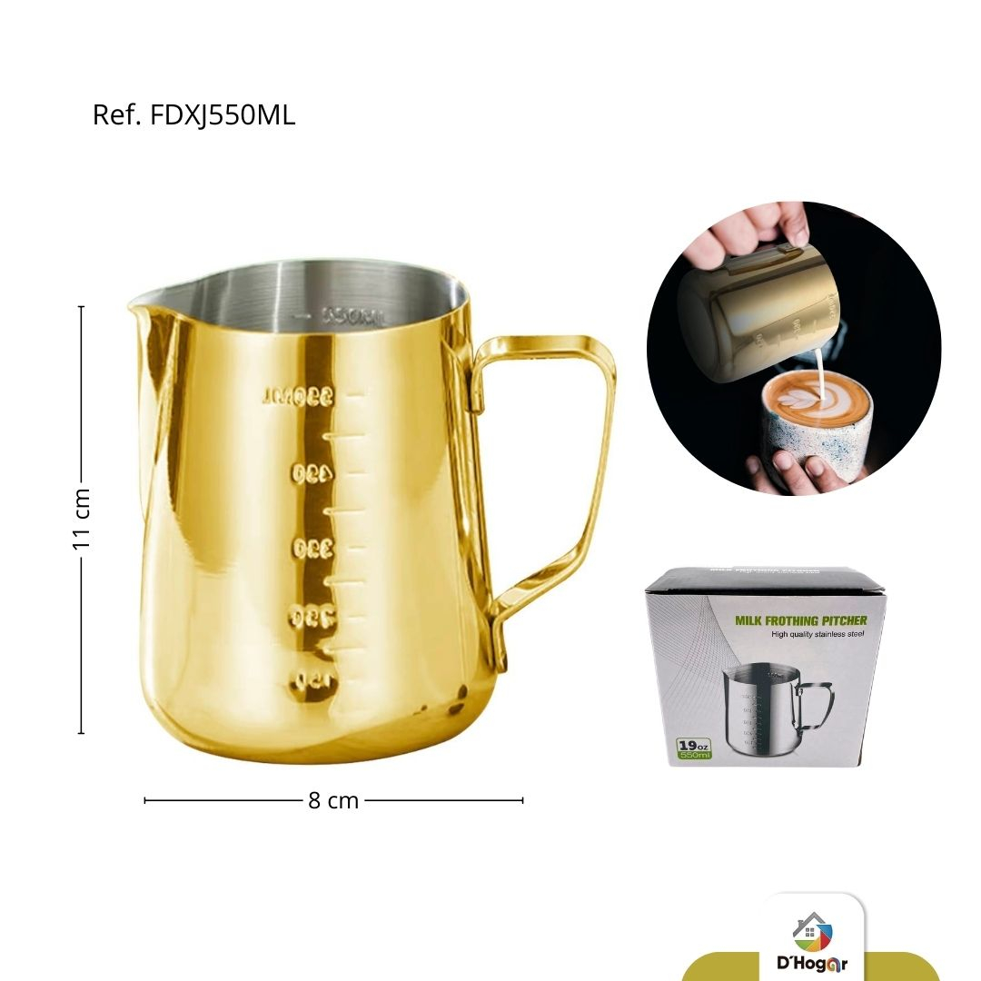 JARRA MET BATIR LECHE 550 ML DORADA REF FD-XJ550ML
