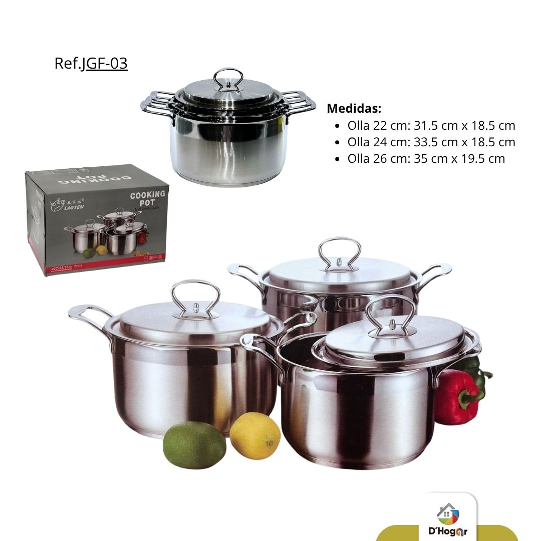 OLLAS  JUEGO POR 3 PCS REF JGF-03 IMP