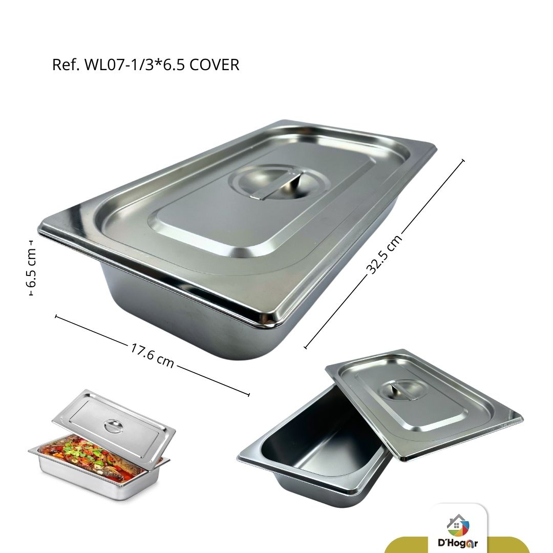 AZAFATE GASTRONORM C/TAPA 32.5*17.6 CM REF WL07-1/3*6.5 COVER