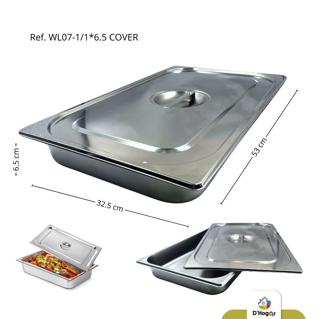 AZAFATE GASTRONORM C/TAPA 53*32.5*6.5 CM REF WL07-1/1*6.5 COVER (AZ0204)
