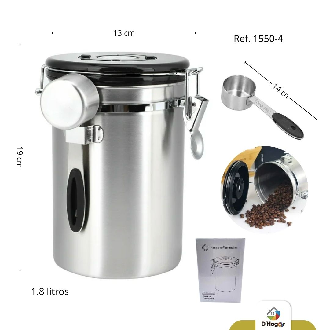 RECIPIENTE MET HERMETICO C/CUCHARA 1.8 L REF 1550-4