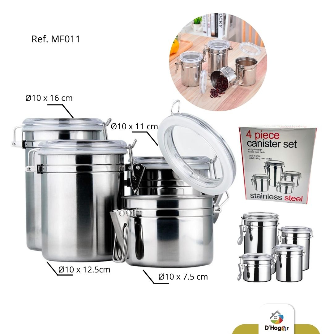 RECIPIENTE MET HERMETICO SET X 4 PCS REF MF011