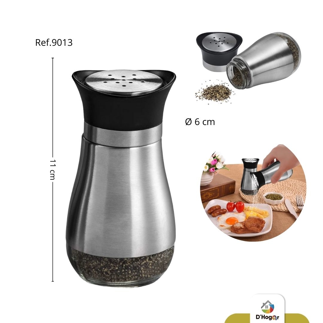 SALERO ACERO 201,  TAPA PLASTICA REF 9013 IMP