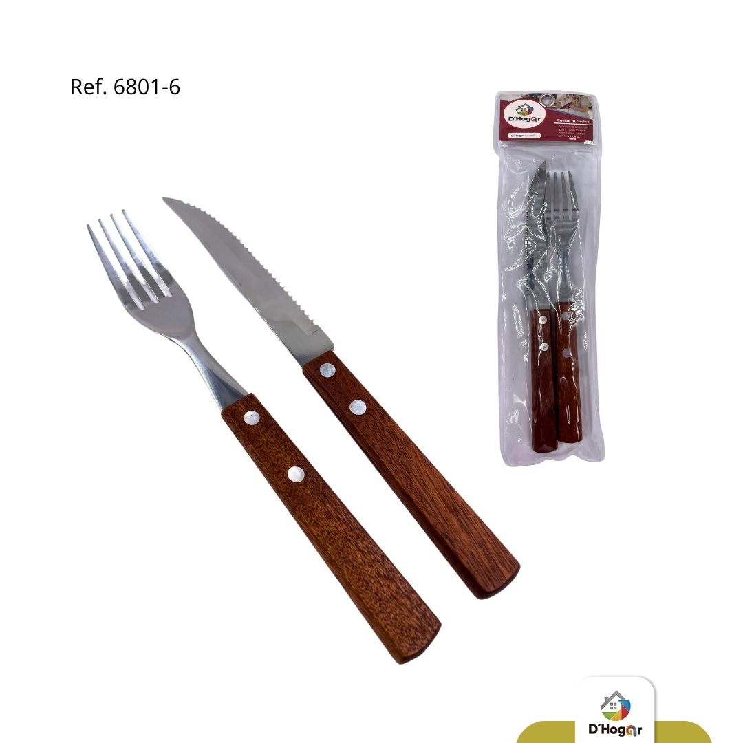 SET 2 PCS CUCHILLO Y TENEDOR REF 6801-6