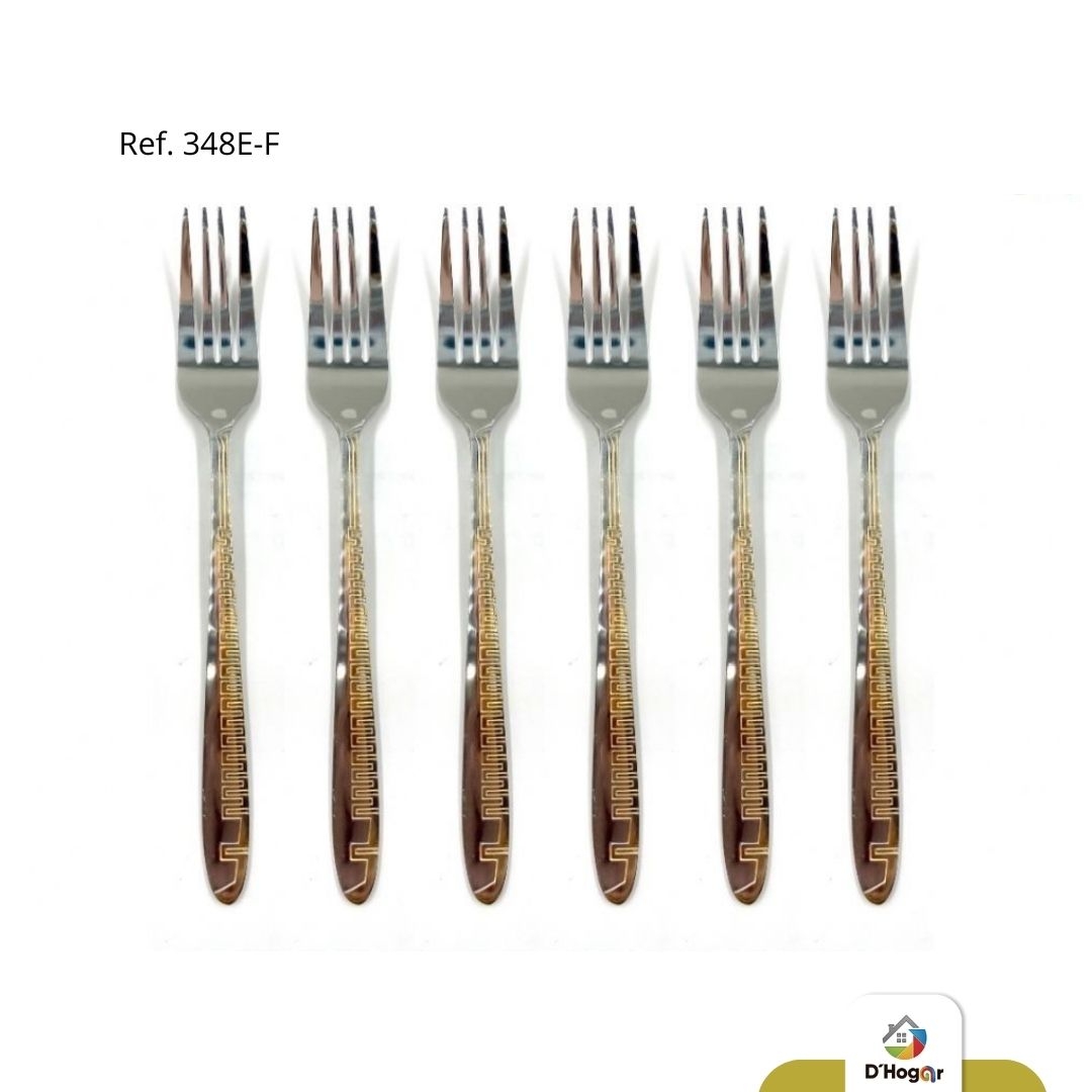 TENEDOR  C/DORADO 6 PCS REF 348E-F