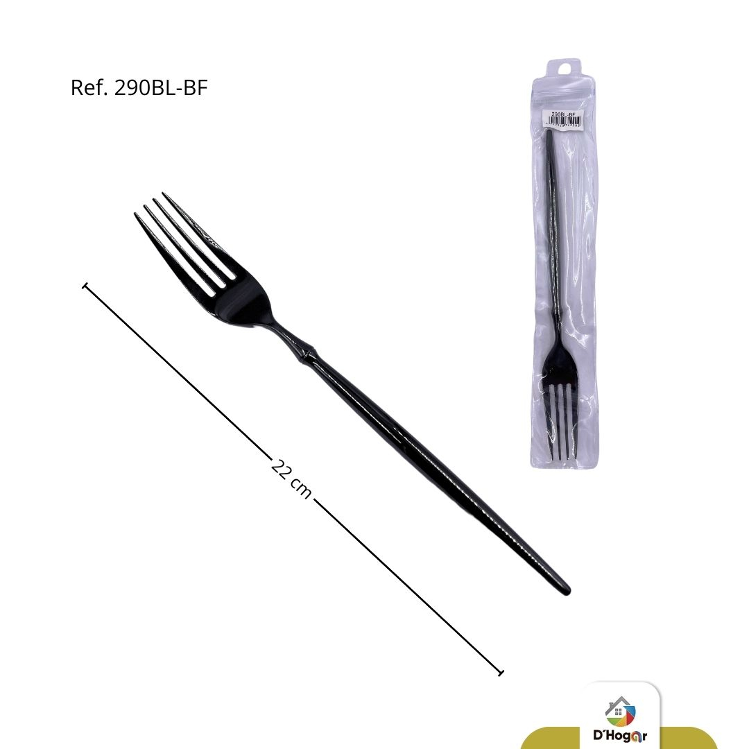 TENEDOR NEGRO MANGO REDONDO REF 290BL-BF