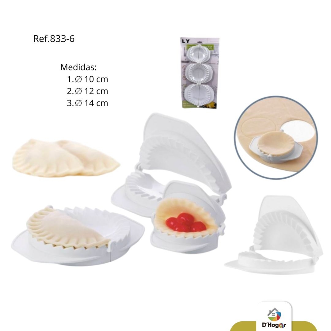 MOLDE PARA  EMPANADAS GDE,MED,PÑO REF 833-6
