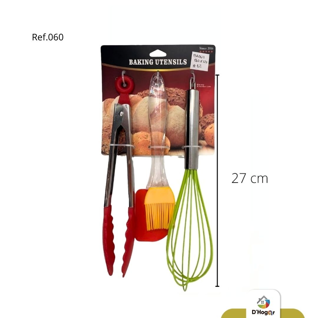 BATIDOR MANUAL REPOSTERIA ST X 4 , ESPATULA, Y BROCHA 060 IMP