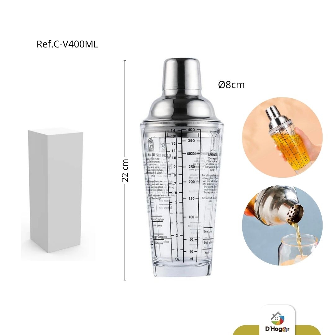 COCTELERA MEZCLADOR VIDRIO 400ML REF C-V400ML