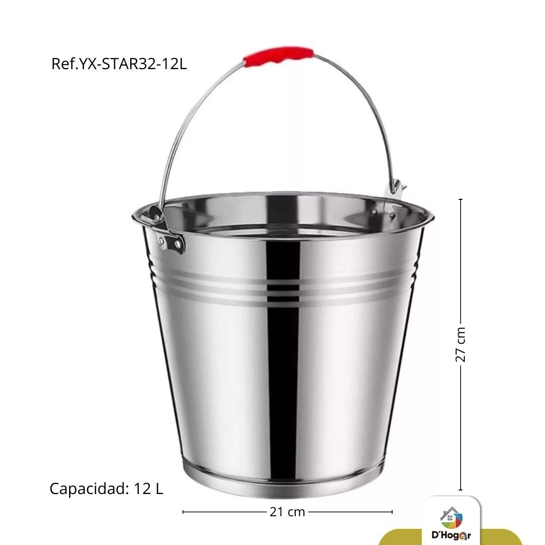 BALDE HIELERA 12 LTS  ACERO 201   REF YX-STAR32-12L