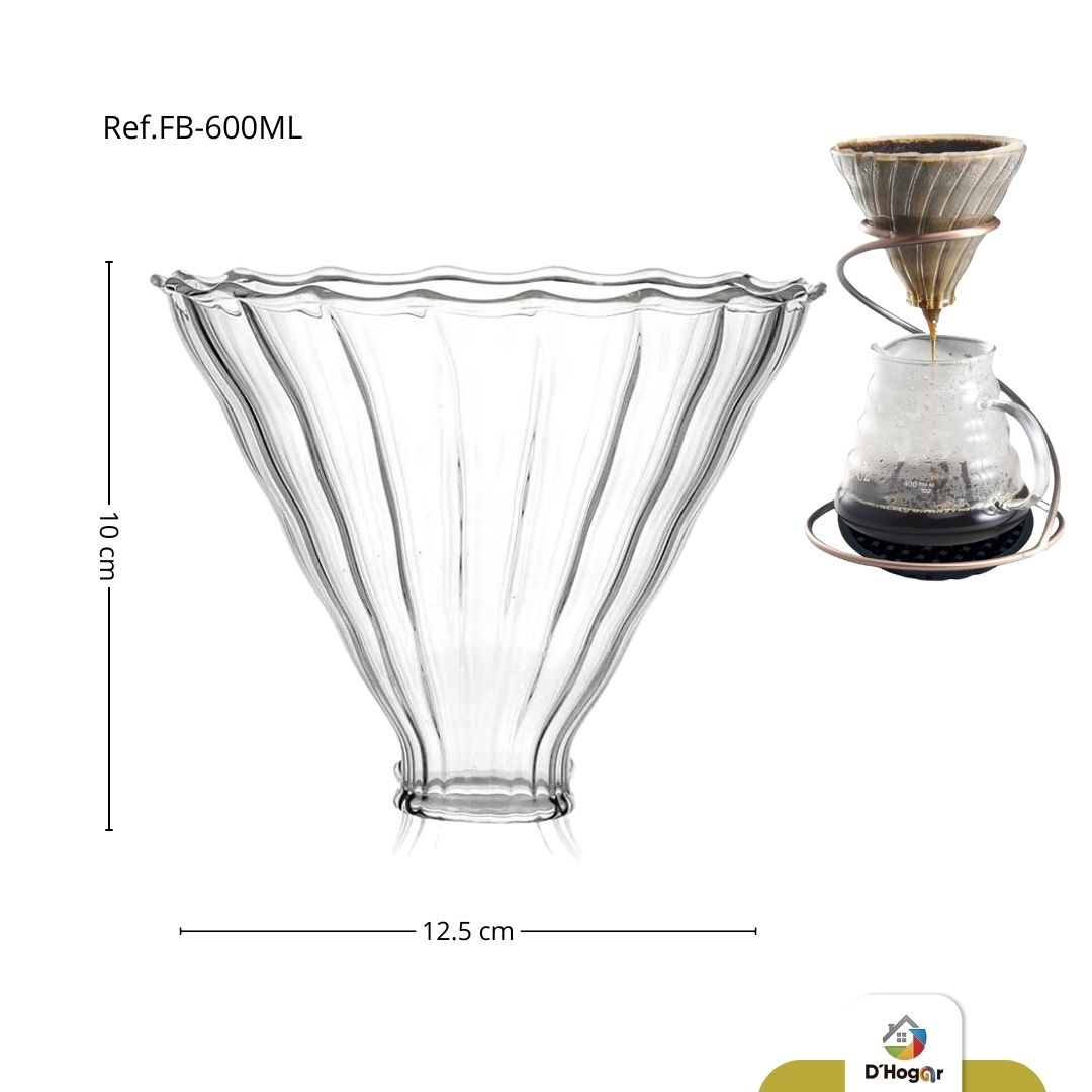 FILTRO PARA CAFE VIDRIO DE BOROSILICATO 600 ML REF FB-600ML