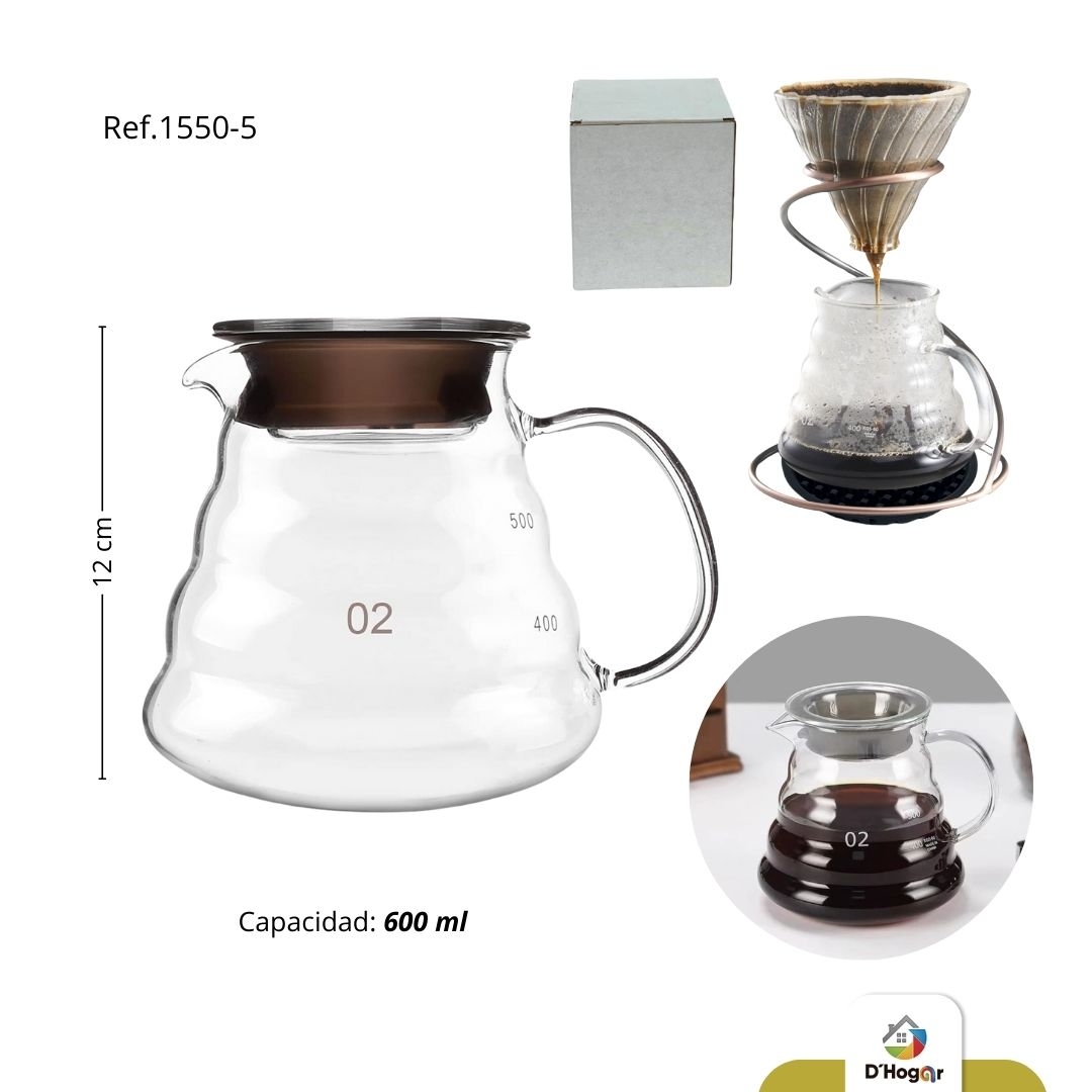 JARRA BOROSILICATO C/TAPA 600ML REF 1550-5