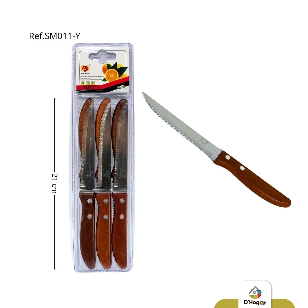 CUCHILLO SIERRA SET X 6 M/MADERA REF SM011-Y