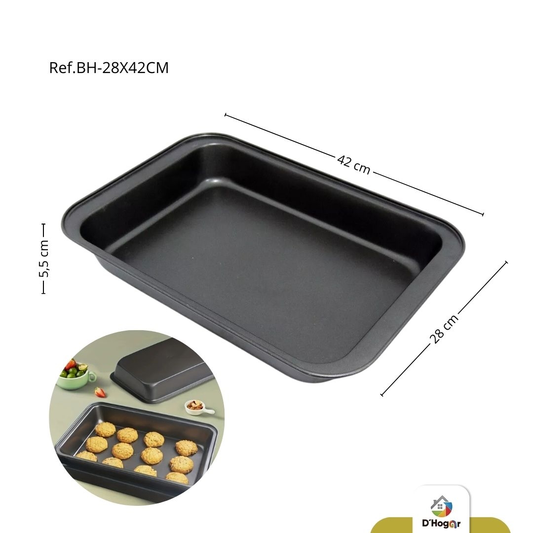 BANDEJA REPOSTERIA,  HORNO RECT 28*42CM REF BH-28X42CM HIEROO 