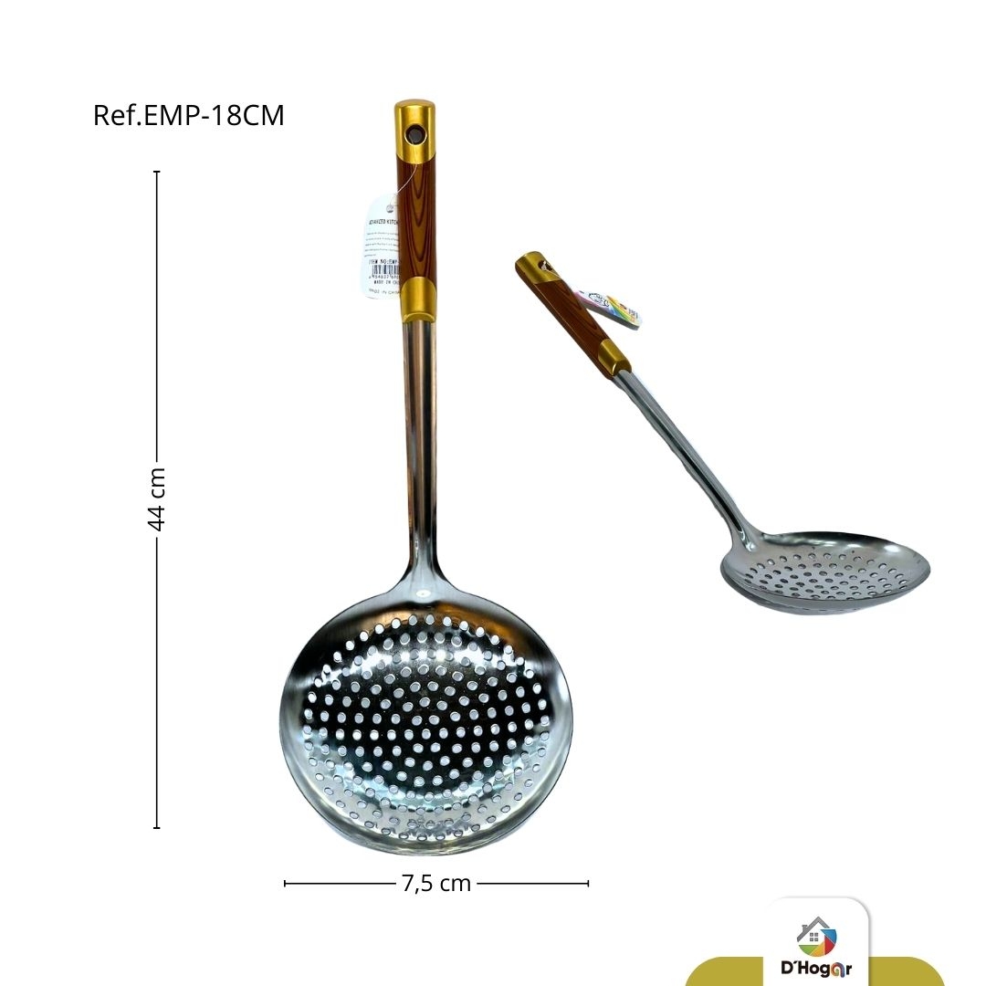 ESPUMADERA DE FRITOS 18CM ACERO 201 M/CAFE REF EMP-18CM
